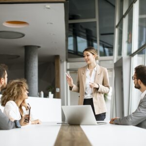 Multiethnic business people working together in the office